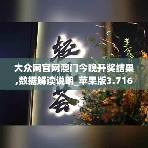 大众网官网澳门今晚开奖结果,数据解读说明_苹果版3.716