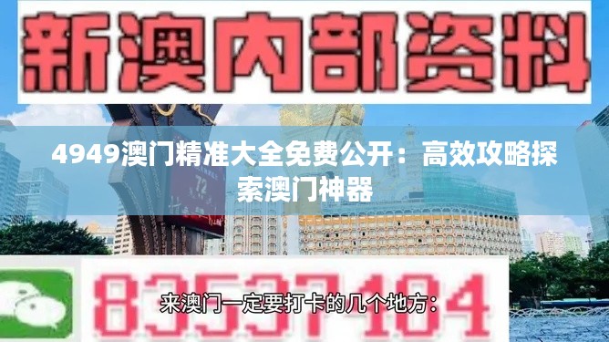 4949澳门精准大全免费公开:高效攻略探索澳门神器