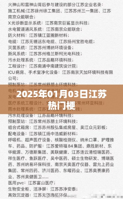 江苏热门梗大揭秘,2025年1月3日一网打尽!