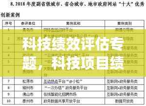 科技绩效评估专题，科技项目绩效指标 