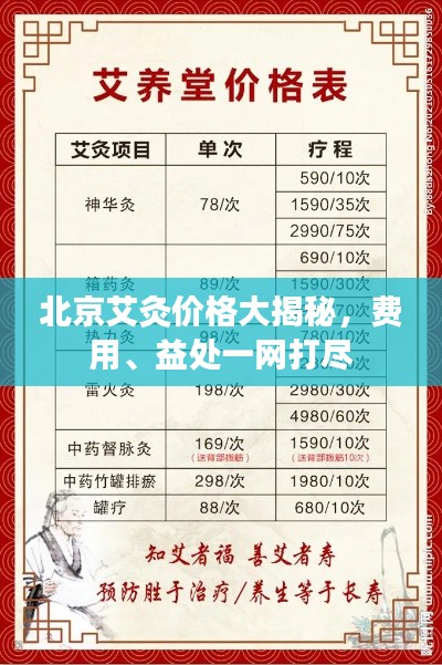 北京艾灸价格大揭秘,费用、益处一网打尽