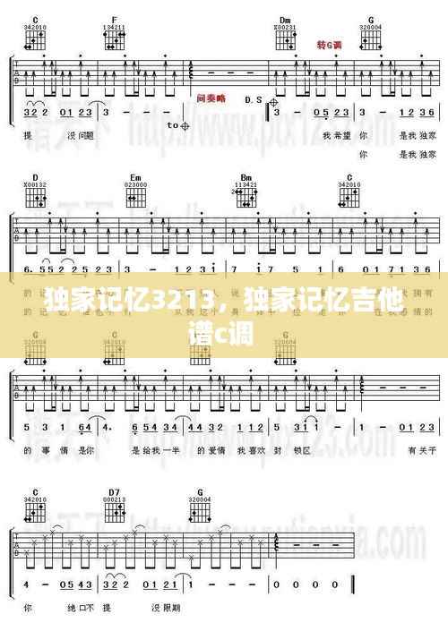 独家记忆3213，独家记忆吉他谱c调 
