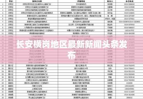 长安横岗地区最新新闻头条发布